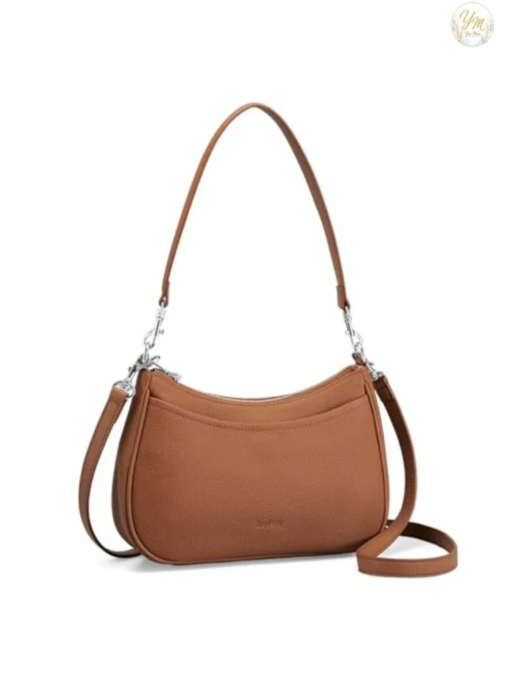 Genuine Leather Hobo Crossbody Bag Anti-Theft Women's Purse 2 Straps
